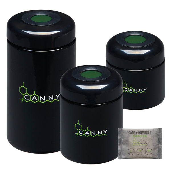 CANNY UV Jar With Hygrometer - Storage Herb Glass Jar and Air-Tight Lid Smell Proof Container Odor Resistant